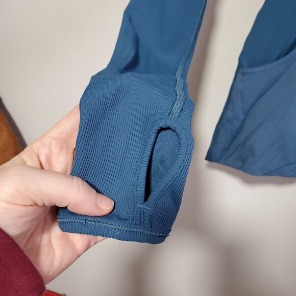 LULULEMON Dance Studio Rib Sleeve Jacket Reversible Slim Petrol Blue Women's 2 - Picture 5 of 16